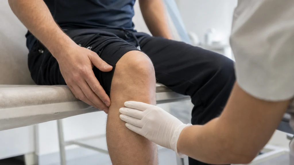 Illustration éditoriale pour l’article « Oedeme osseux du plateau tibial : symptômes et traitements »