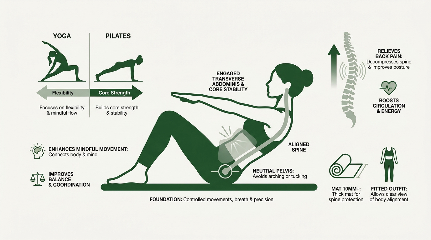 Pratique du Pilates au sol pour débutant avec tapis épais