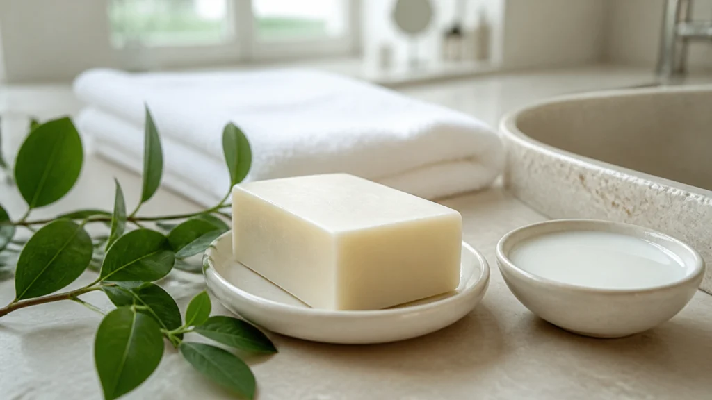 Illustration éditoriale pour l’article « Savon au lait de chèvre mkl : l'atout pureté de votre peau »