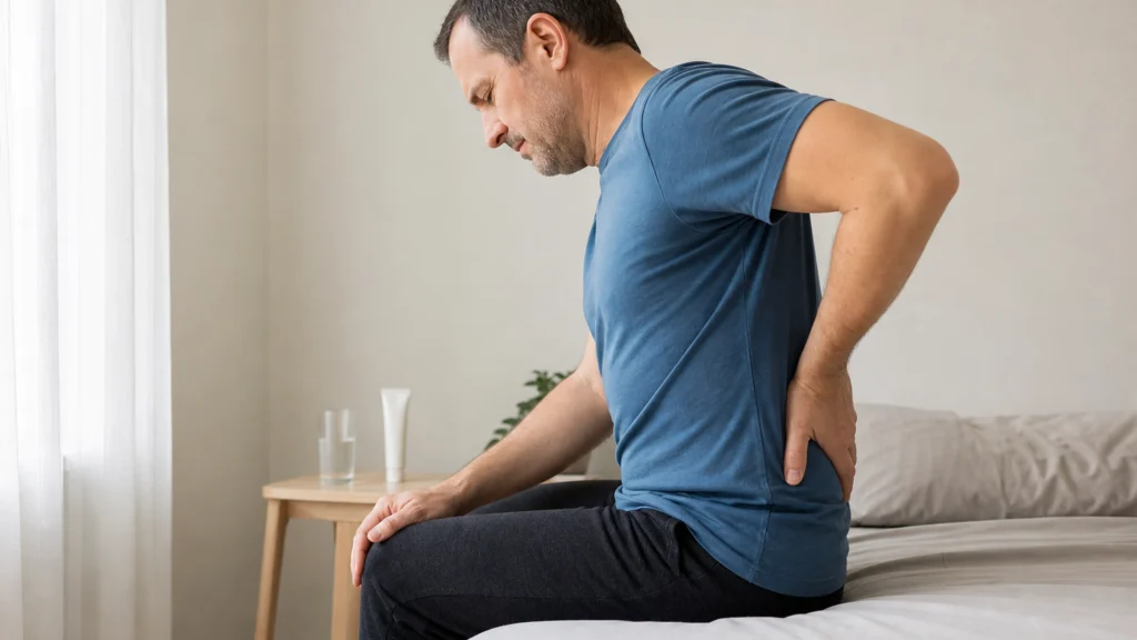Illustration éditoriale pour l’article « Sciatique et cortisone : comment calmer l'inflammation »
