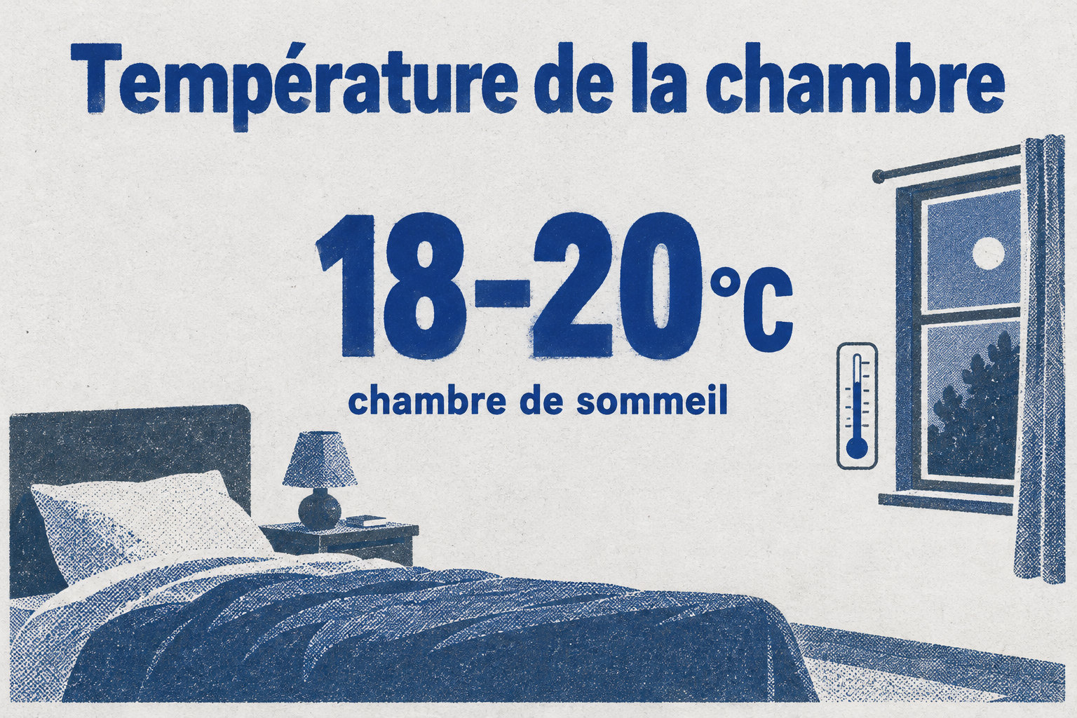 Une température de 18 à 20 °C est souvent proposée pour une chambre de sommeil.